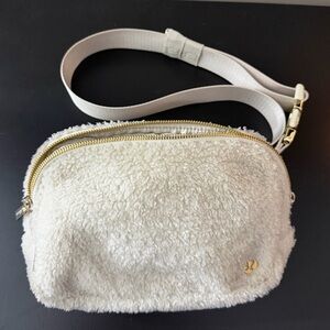 Lululemon Athletica White Fleece Crossbody Bag
